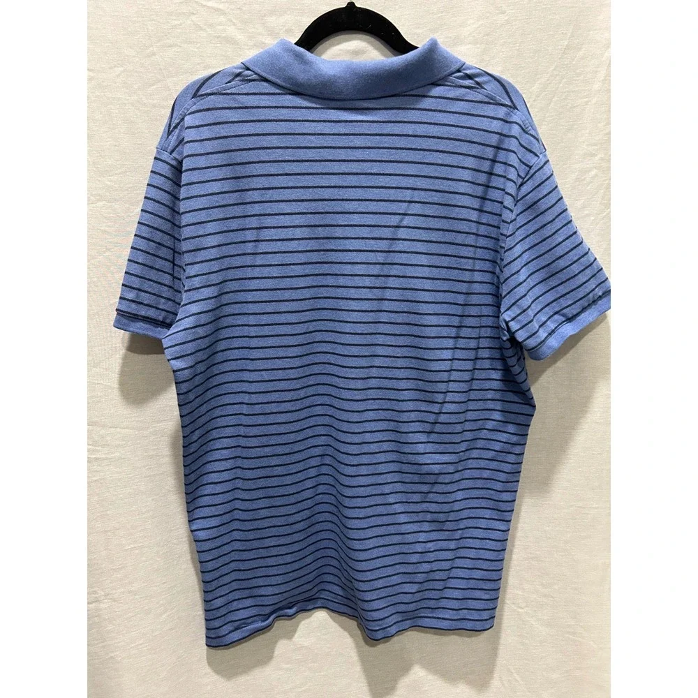 Polo Ralph Lauren Men's XL Blue Striped Custom‎ Slim Fit Polo Shirt